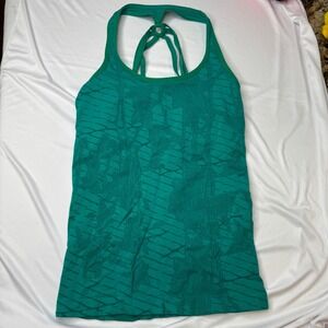 Nux Workout Tank Top Racerback Built-In‎ Bra Athletic compression Green XS